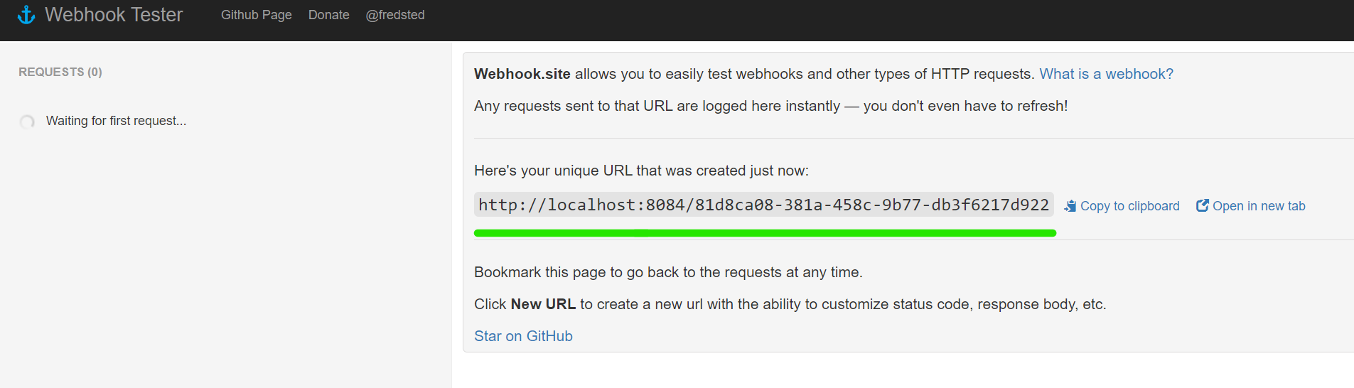 webhook.site page